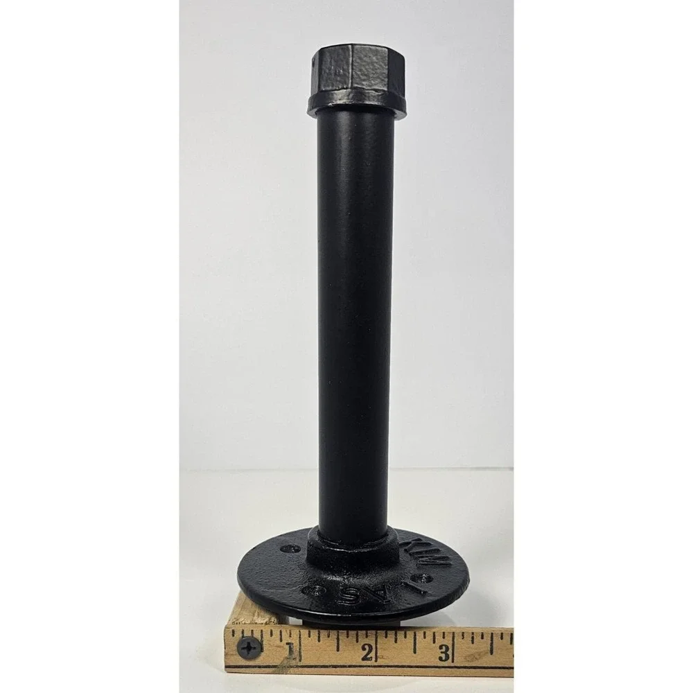 Black Pipe Shelf Bracket 7 Inch Industrial Metal Wall Mount